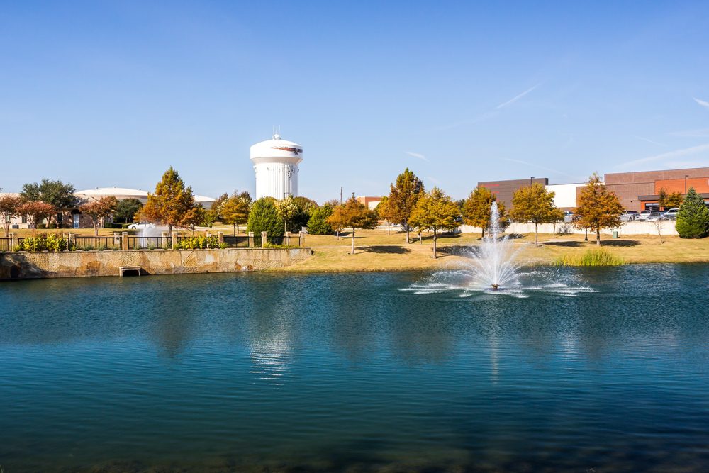 Aerial view of Allen, TX, the service area for our local pest control solutions.