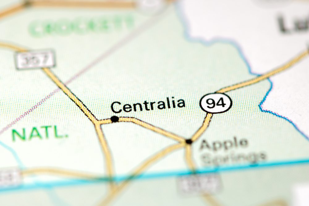 Aerial view of Centralia, WA, the service area for our local pest control solutions.
