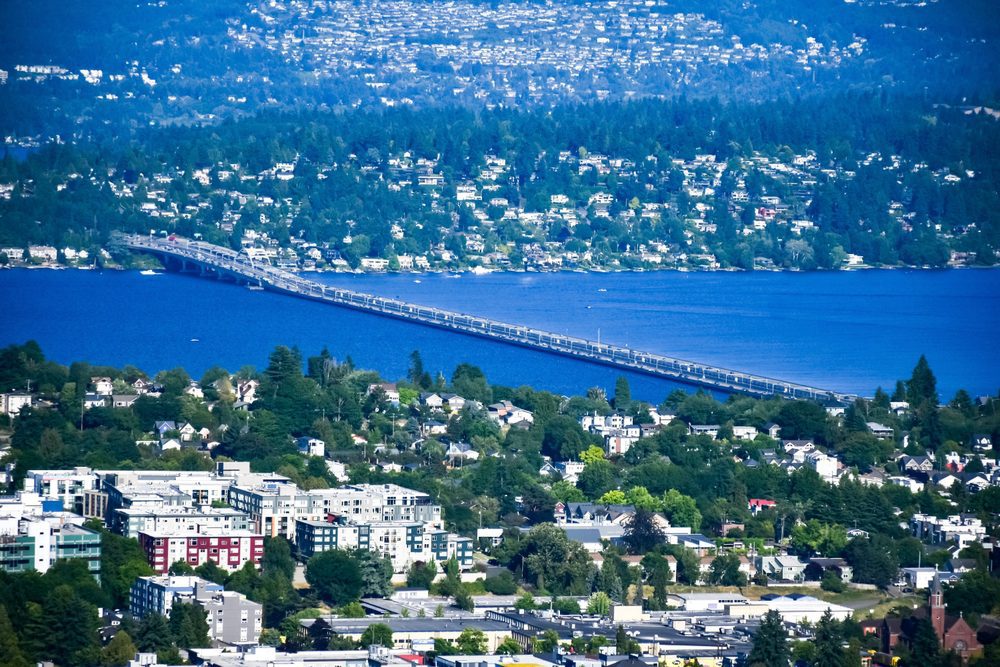 Aerial view of Lacey, WA, the service area for our local pest control solutions.